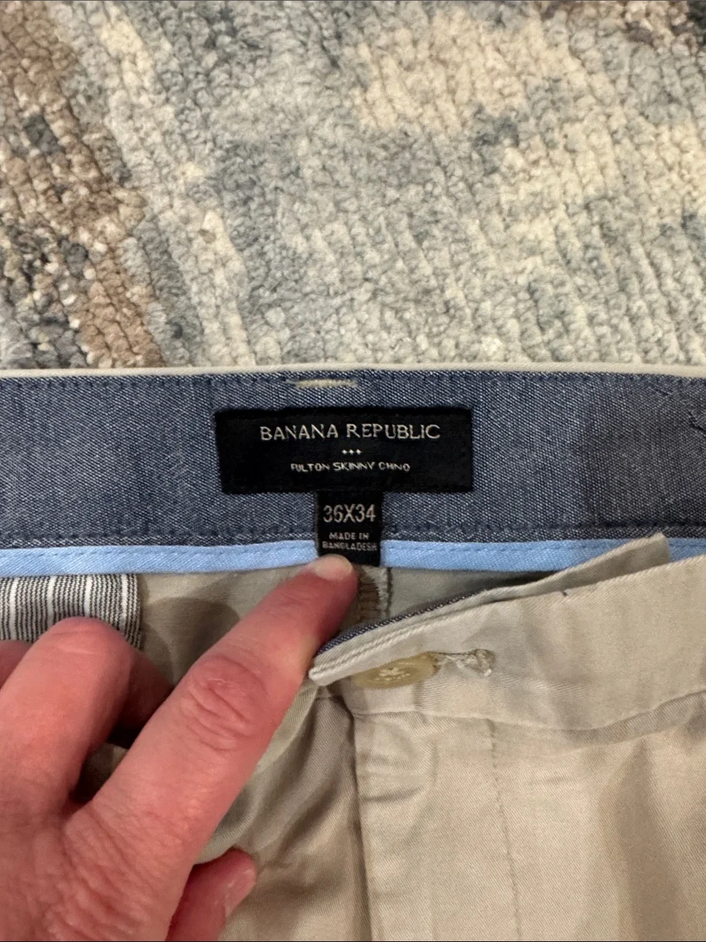 Banana Republic Beige Straight-Leg Chinos